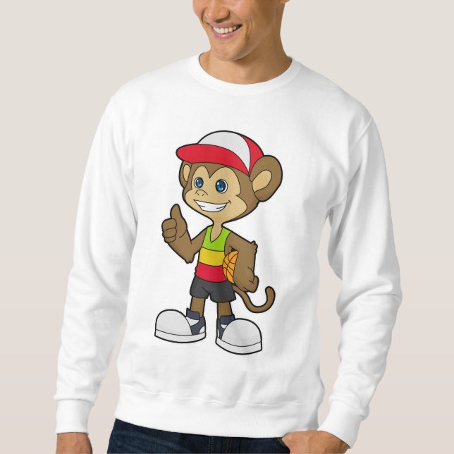 Affe als Basketballspieler mit Basketball Sweatshirt (Vorderseite)