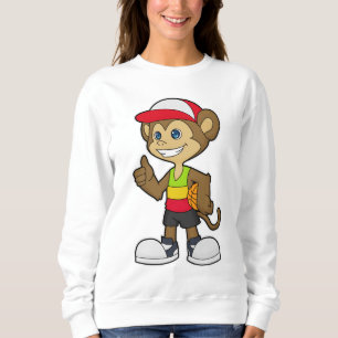 Affe als Basketballspieler mit Basketball Sweatshirt