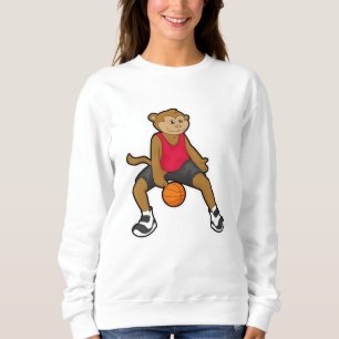 Affe als Basketballspieler mit Basketball Sweatshirt