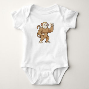 Affe als Bodybuilder in der Bodybuilding Baby Strampler