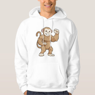Affe als Bodybuilder in der Bodybuilding Hoodie