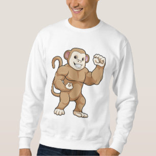 Affe als Bodybuilder in der Bodybuilding Sweatshirt