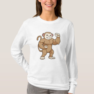 Affe als Bodybuilder in der Bodybuilding T-Shirt