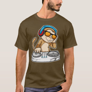 Affe als DJ mit Kopfhörer-Mischpult T-Shirt