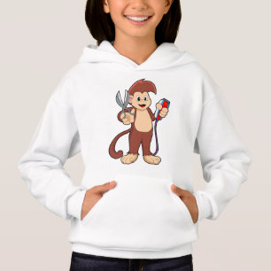 Affe als Friseur mit Schere & Razor Hoodie