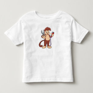 Affe als Friseur mit Schere & Razor Kleinkind T-shirt