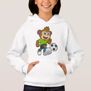 Affe als Fußballspieler mit Fußball Hoodie