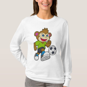 Affe als Fußballspieler mit Fußball T-Shirt