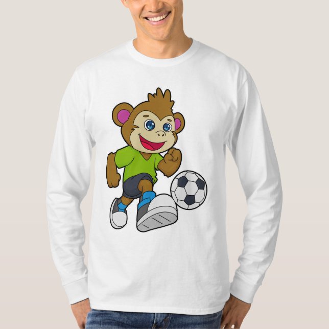 Affe als Fußballspieler mit Fußball T-Shirt (Vorderseite)