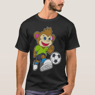 Affe als Fußballspieler mit Fußball T-Shirt