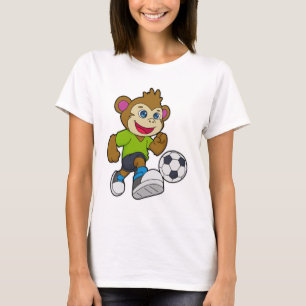 Affe als Fußballspieler mit Fußball T-Shirt