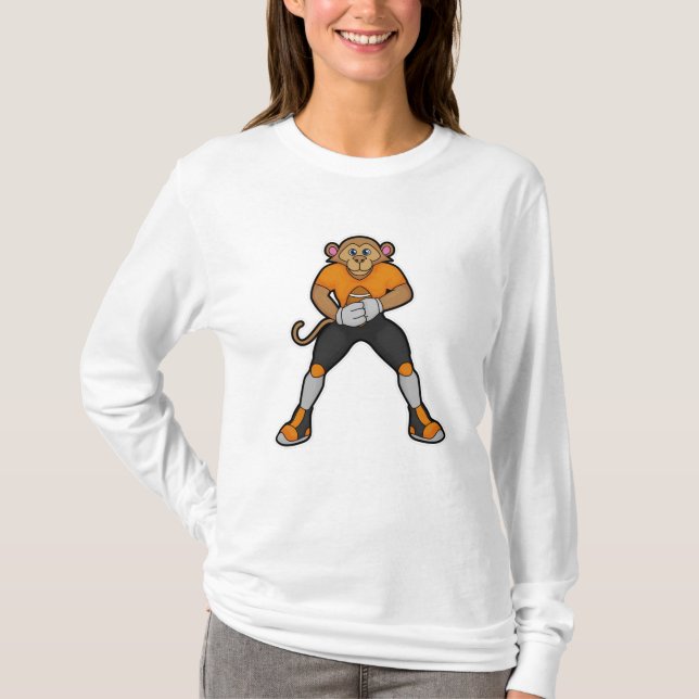 Affe als Fußballspieler mit Fußball T-Shirt (Vorderseite)