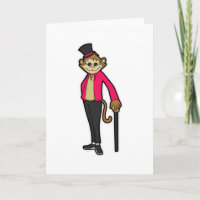 Affe als Gentleman mit Hut & Walking-Stick