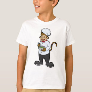 Affe als Koch mit Schüssel T-Shirt