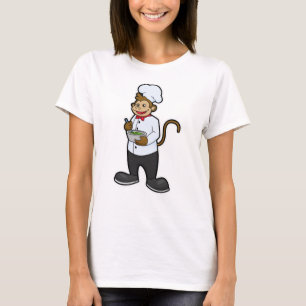 Affe als Koch mit Schüssel T-Shirt
