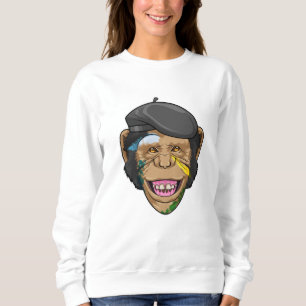 Affe als Maler Sweatshirt