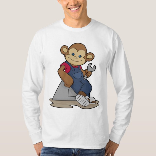 Affe als Mechanik mit Schlüssel T-Shirt (Vorderseite)
