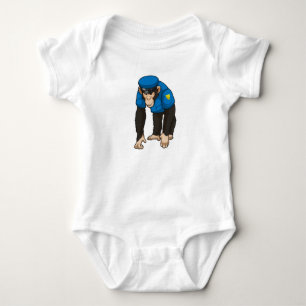 Affe als Polizeibeamter mit einheitlicher Baby Strampler