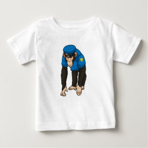Affe als Polizeibeamter mit einheitlicher Baby T-shirt
