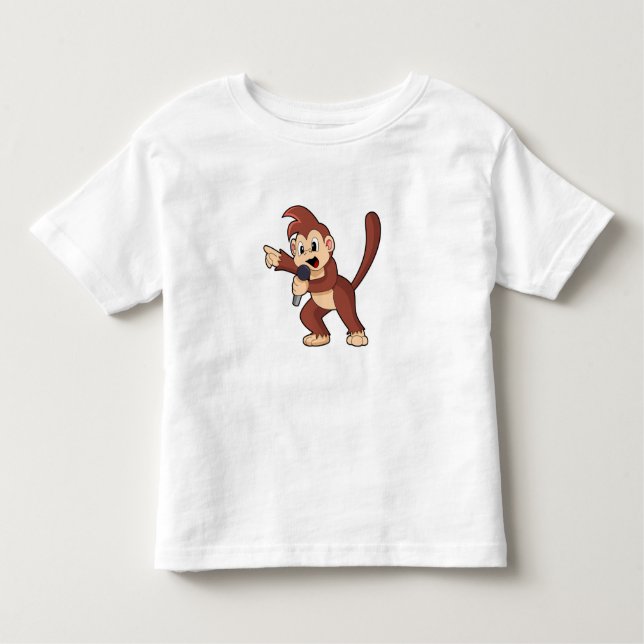 Affe als Sänger mit Mikrofon.PNG Kleinkind T-shirt (Vorderseite)