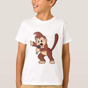 Affe als Sänger mit Mikrofon.PNG T-Shirt