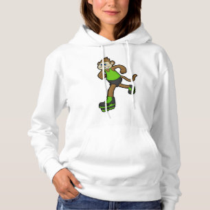 Affe als Skater mit Inline-Skaten Hoodie