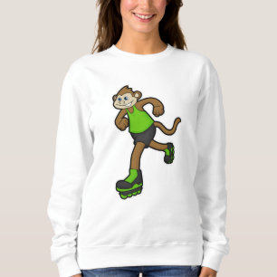 Affe als Skater mit Inline-Skaten Sweatshirt