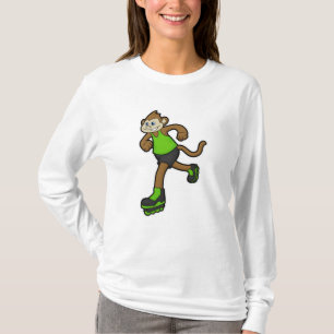 Affe als Skater mit Inline-Skaten T-Shirt