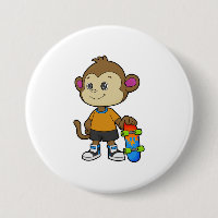 Affe als Skater mit Skateboard