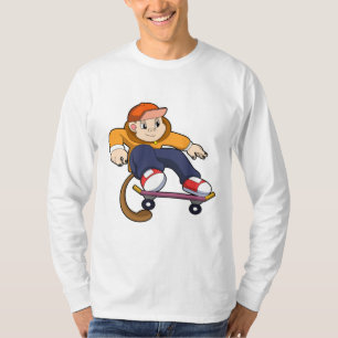 Affe als Skater mit Skateboard T-Shirt