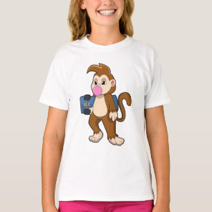 Affe als Skater mit Skateboard T-Shirt