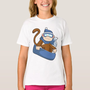 Affe als Snowboarder mit Sonowboard.PNG T-Shirt