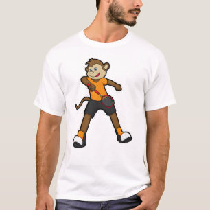 Affe als Tennisspieler mit Tennisschläger T-Shirt