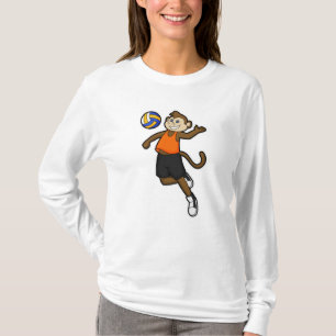 Affe als Volleyballspieler mit Volleyball T-Shirt