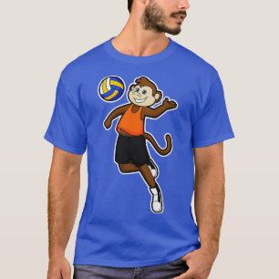 Affe als Volleyballspieler mit Volleyball T-Shirt