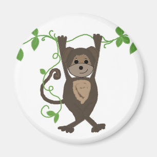 Affe an den Lianen Magnet