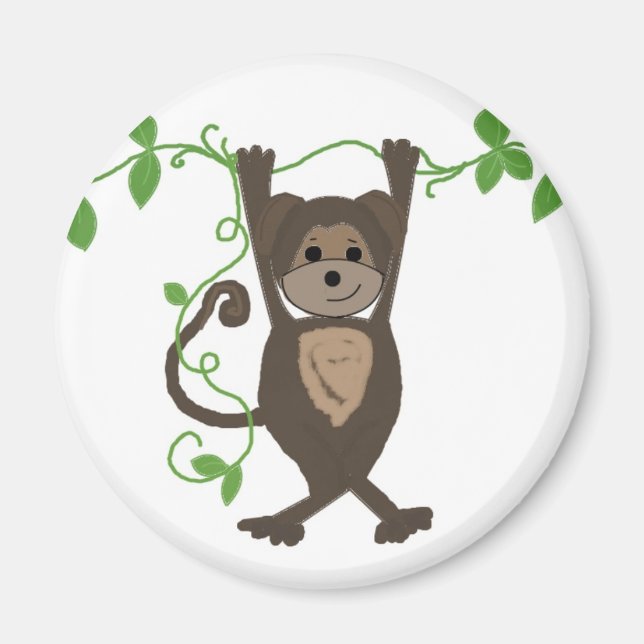 Affe an den Lianen Magnet (Vorne)