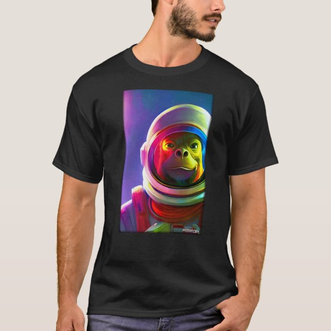 Affe Ape Animal Astronaut Space Universe Galaxy T-Shirt (Vorderseite)