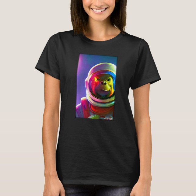 Affe Ape Animal Astronaut Space Universe Galaxy T-Shirt (Vorderseite)