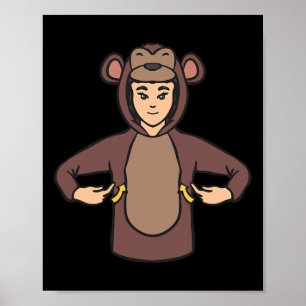 Affe Asl Handgeste Taub Hörverlust Bewusstsein Poster