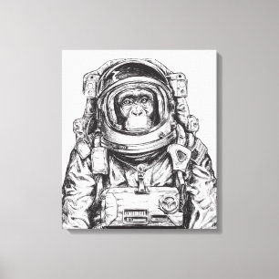 Affe-Astronaut Leinwanddruck