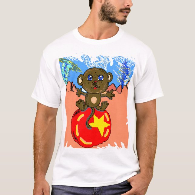Affe auf dem Ball T-Shirt (Vorderseite)