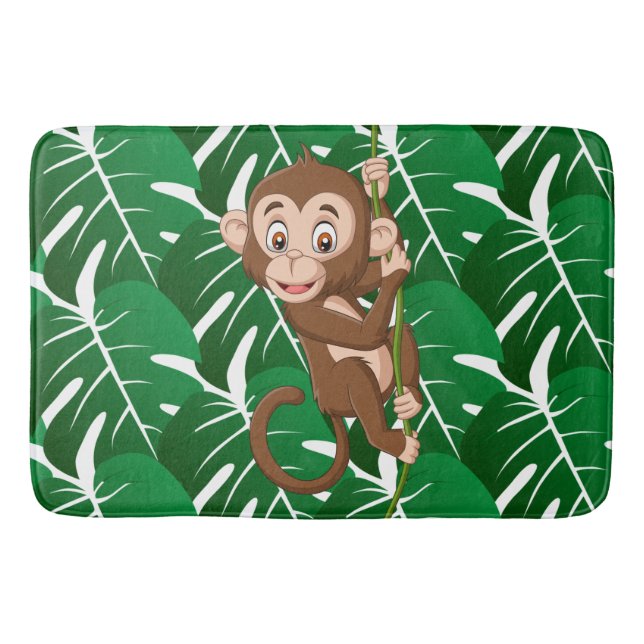 Affe auf dem Weinbaugebiet Bath Mat Badematte (Vorderseite)
