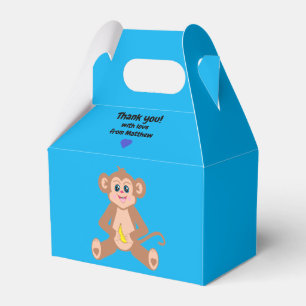 Affe auf einem "Blue Background"-Feld Geschenkschachtel
