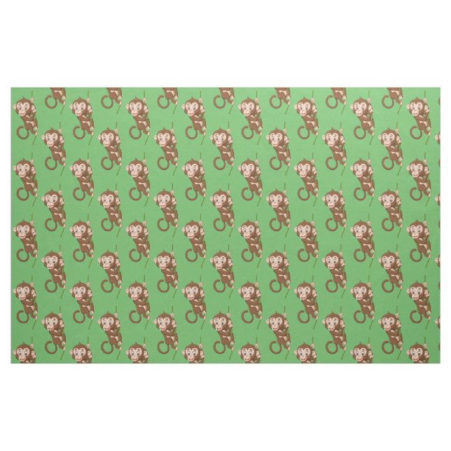 Affe auf einem Weinbaustoff Stoff (Fat Quarter (45,7 x 55,9 cm))
