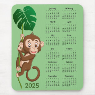 Affe auf einem Weinberg 2025 Calendar Mousepad