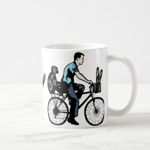 Affe auf Fahrrad Tasse