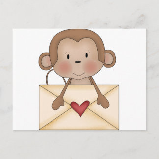 Affe aus Socken mit Liebe Postkarte