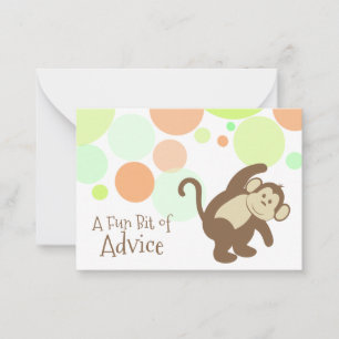 Affe Baby Shower Advisor Cards Hinweiskarte