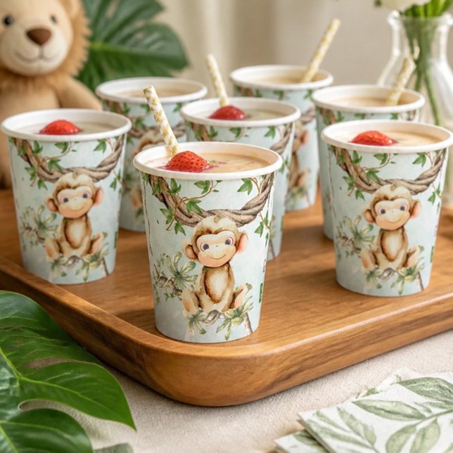 Affe Babydusche Personalisierte Papiertücher Pappbecher (Von Creator hochgeladen)